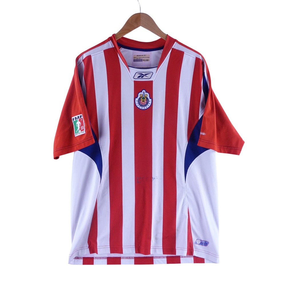VTG Reebok Mens XL Chivas de Guadalajara Soccer Jersey Red White FMF Oficial